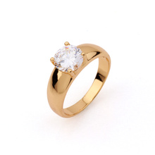 Xuping Classic 18k Gold Plated White Zircon Ring